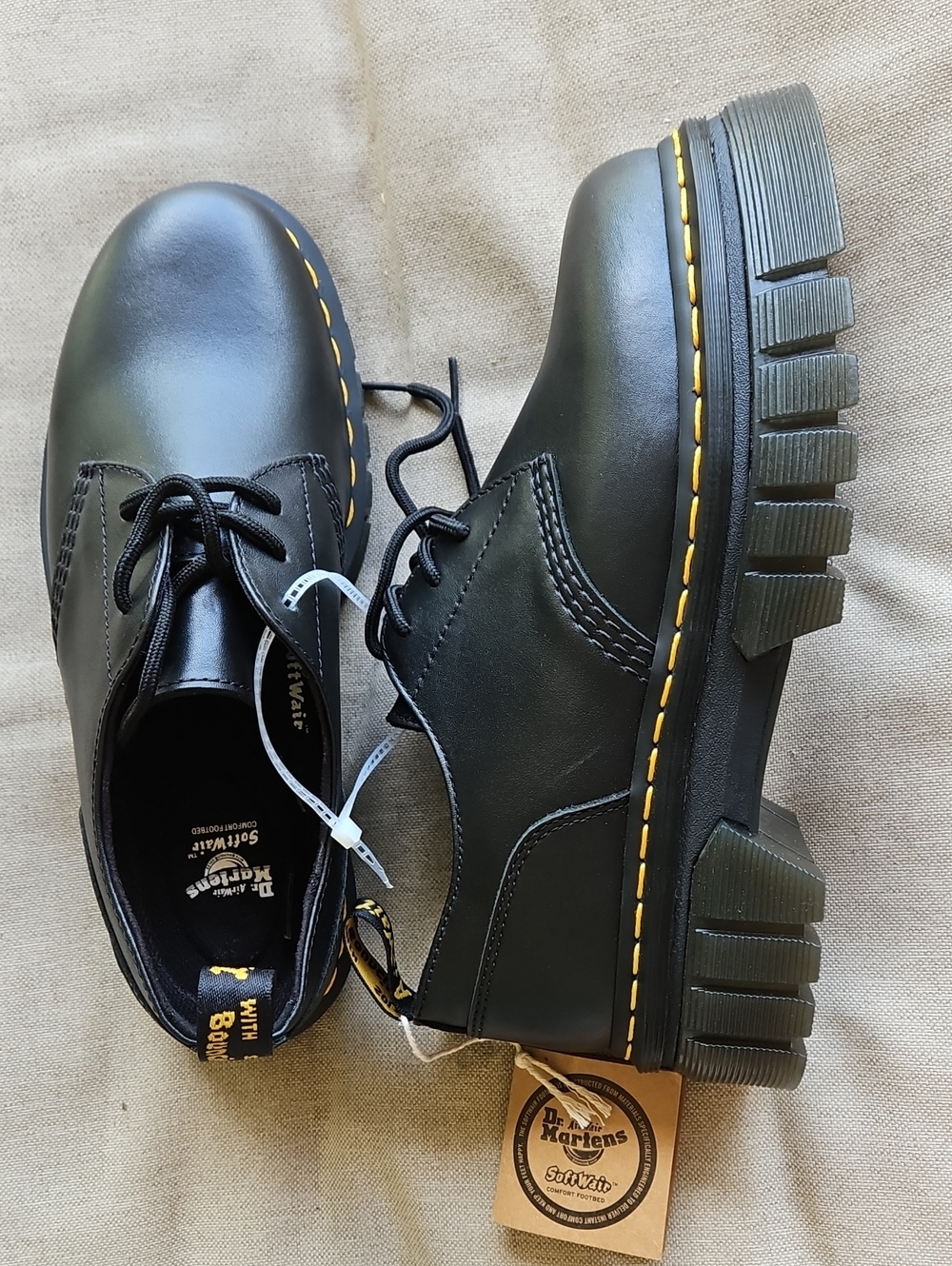 Dr Martens Audrick Platform Oxford Shoes In Black, Woman's 10